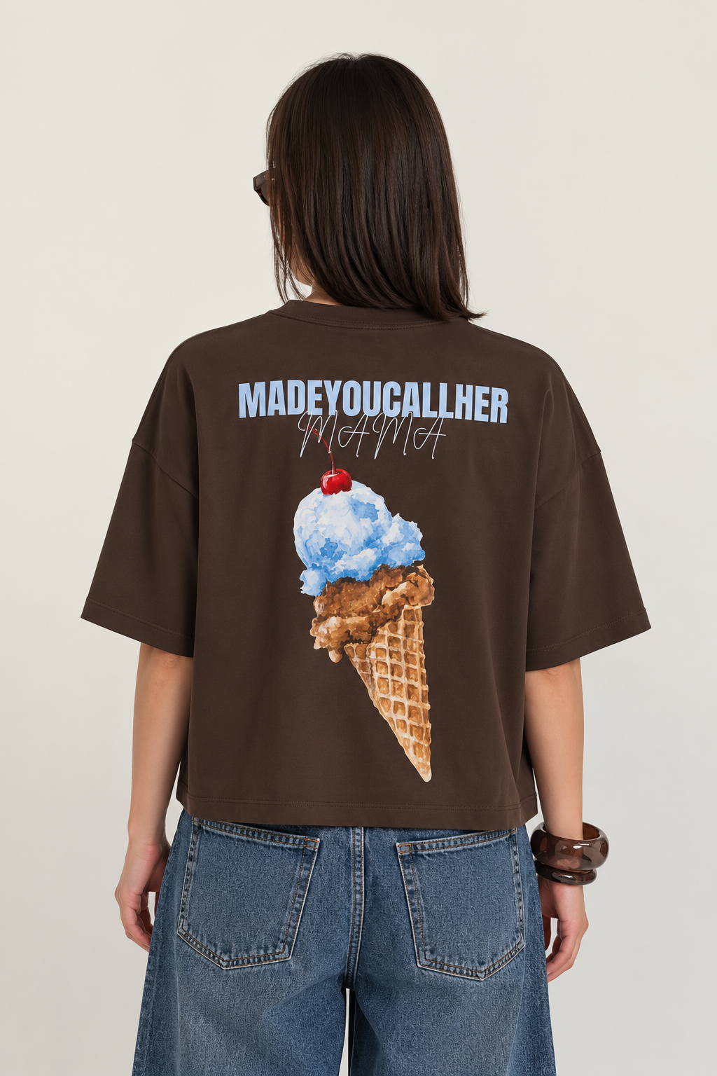 BROWN BOXY TEE