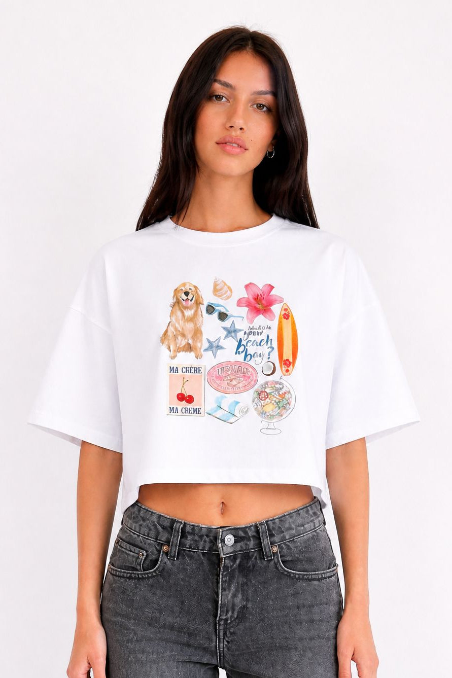 ALL MY FAV THINGS CROPPED TEE
