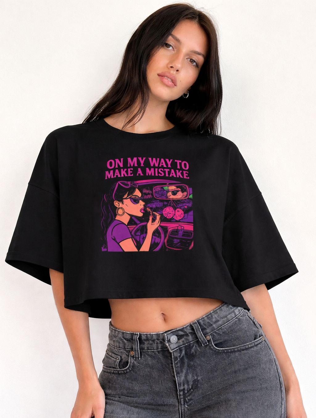 MAKE MISTAKE CROPPED TEE